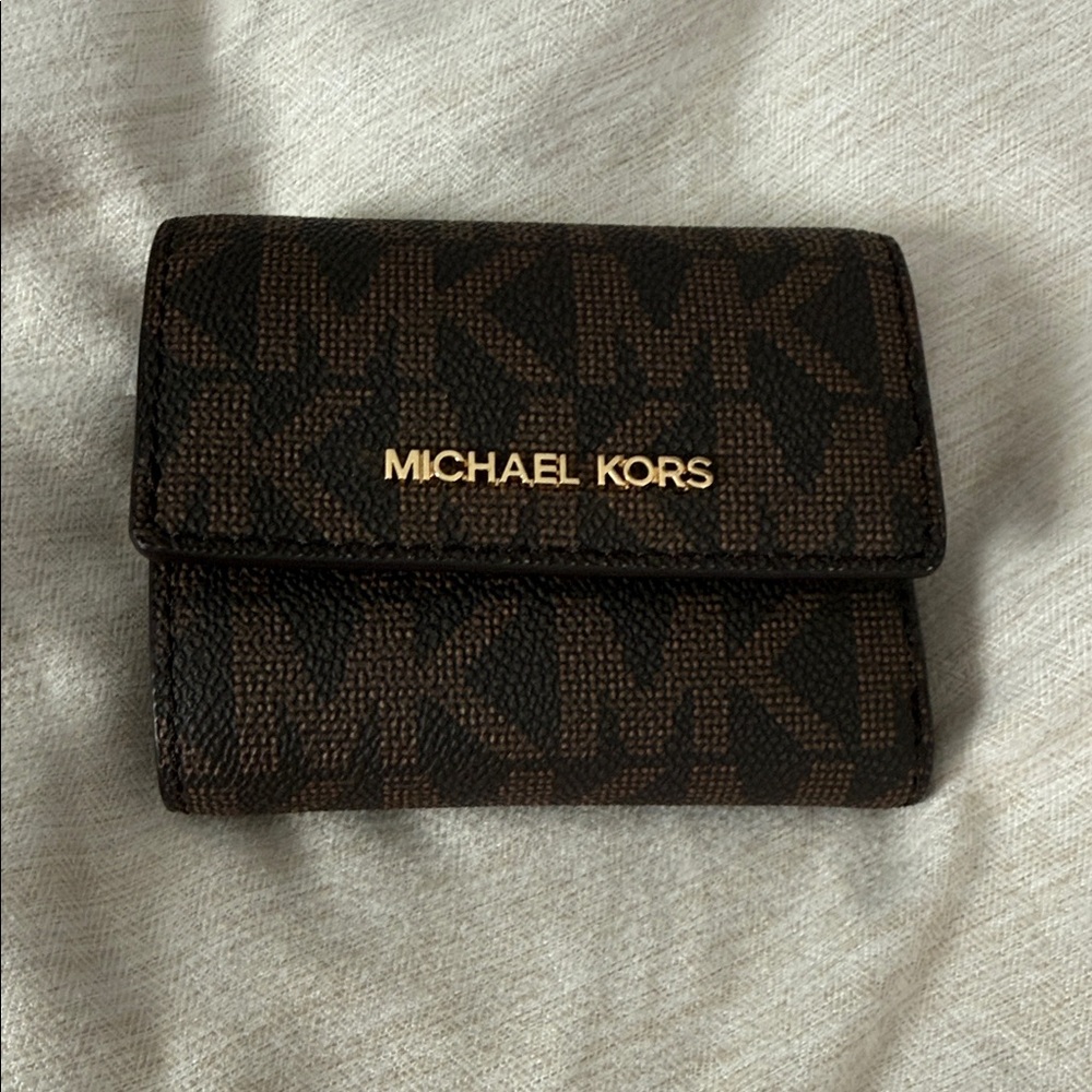 Michael Kors Black and Brown Logo Wallet